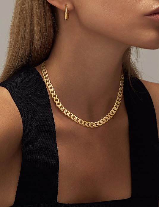 Thick Cuban Link Necklace | Gold