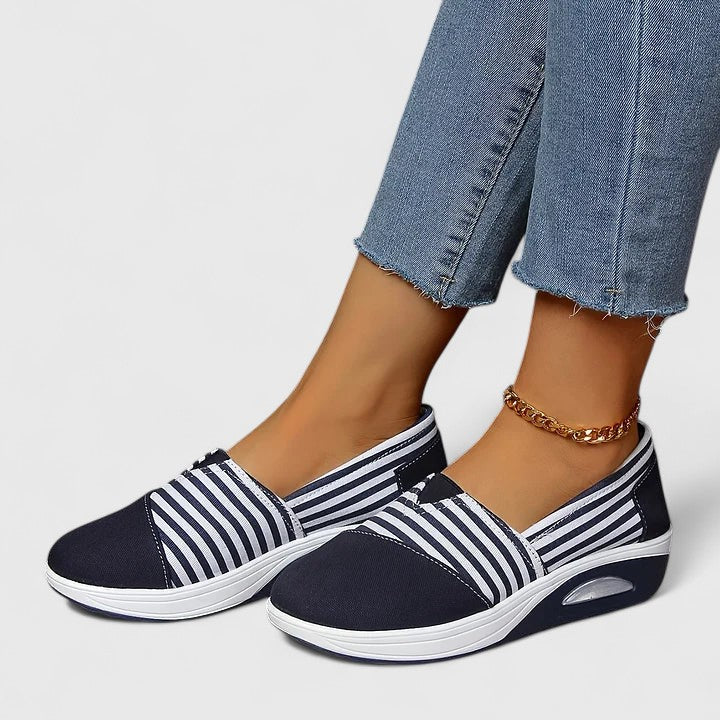 Women's Comfort Sneakers in Blue, Black and Red