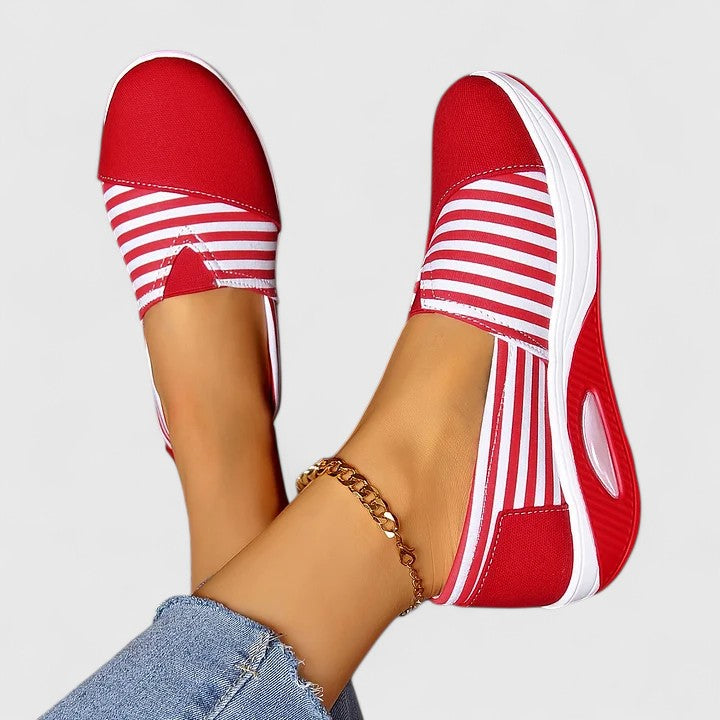 Women's Comfort Sneakers in Blue, Black and Red