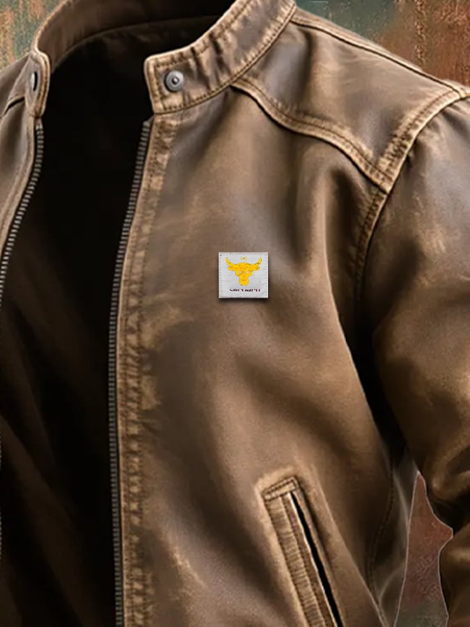 Vanhouten™ | Classic Cut Aged Brown Fabric Jacket