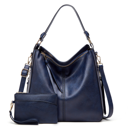 Luxury Leather Hobo Anti-Theft Handbag
