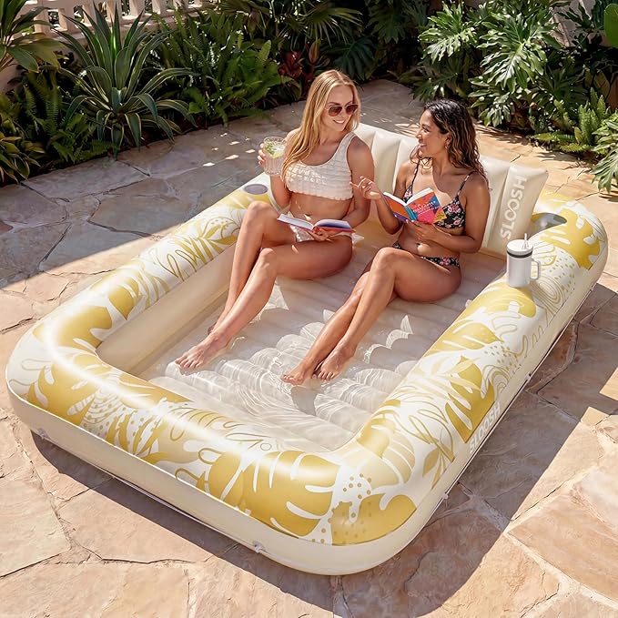 Inflatable Tanning Pool Lounger Float White