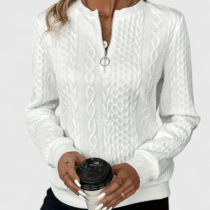 Women's Comfortable Sweater in White, Gray or Black