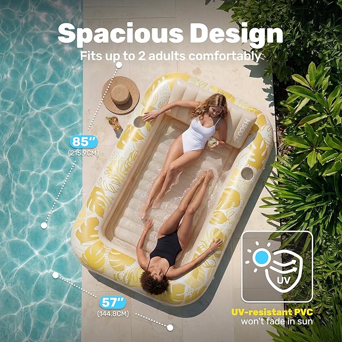 Inflatable Tanning Pool Lounger Float White