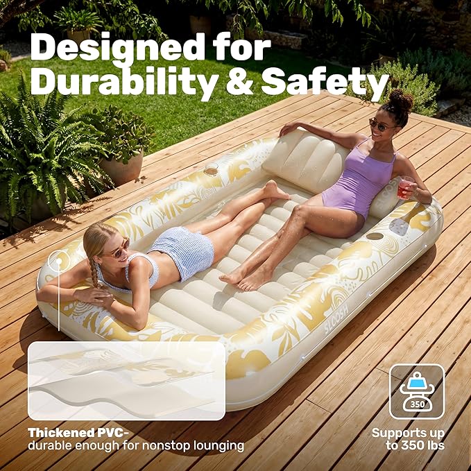 Inflatable Tanning Pool Lounger Float White