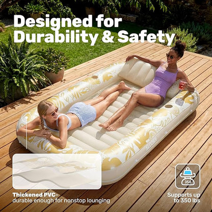 Inflatable Tanning Pool Lounger Float White