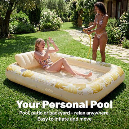 Inflatable Tanning Pool Lounger Float White