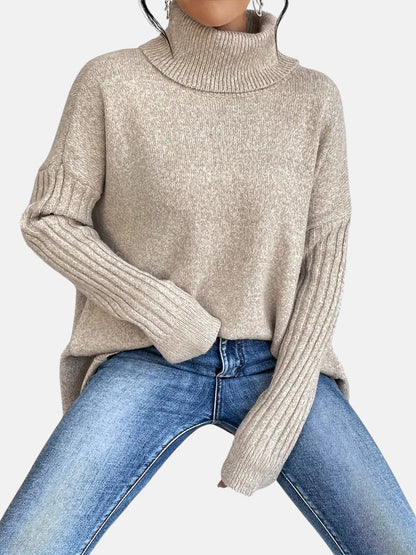Women's Long Turtleneck Sweater in Five Colors