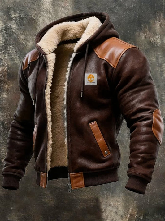 WARM VINTAGE COAT IN SYNTHETIC LEATHER