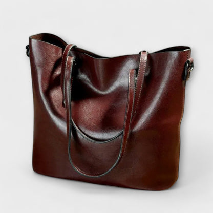 Women's Vintage Shoulder Bag in Burgundy and Gray