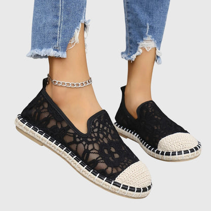 Women's Breathable Moccasins in Beige and Black