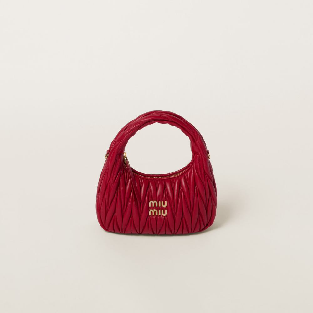 Miu Miu Wander Matelasse Nappa Leather Hobo Bag