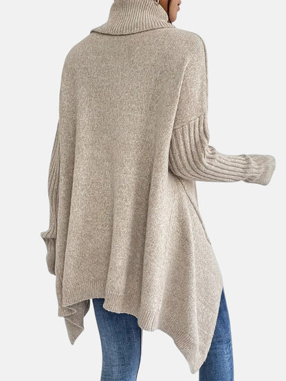 Women's Long Turtleneck Sweater in Five Colors