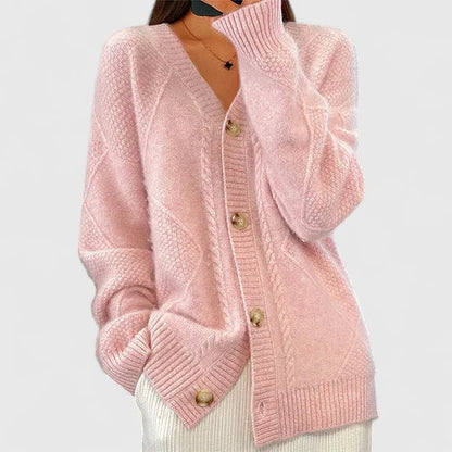 Women's Cardigan in Red, Apricot, Khaki or Pink