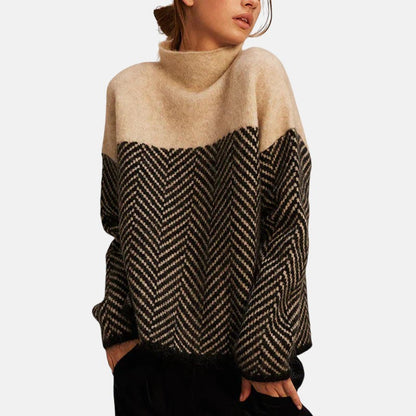 Women's Herringbone Knit Sweater in Three Colors