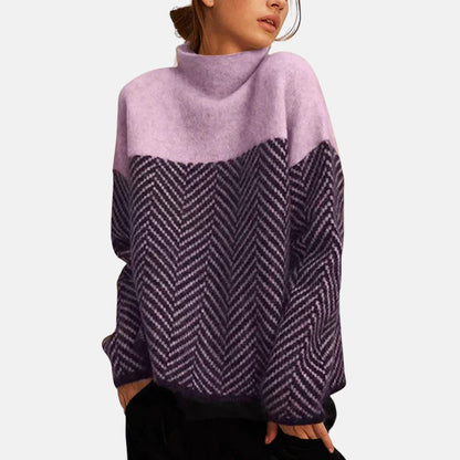 Women's Herringbone Knit Sweater in Three Colors