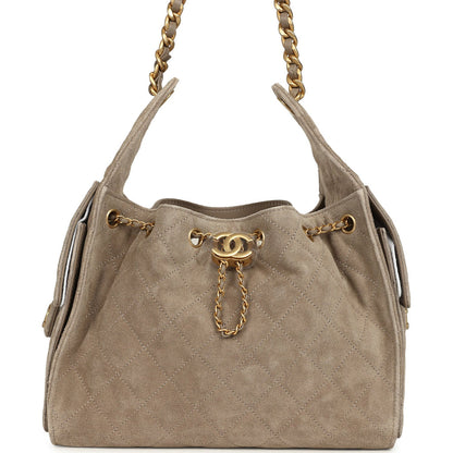 Chanel Small 25 Hobo Grey Suede
