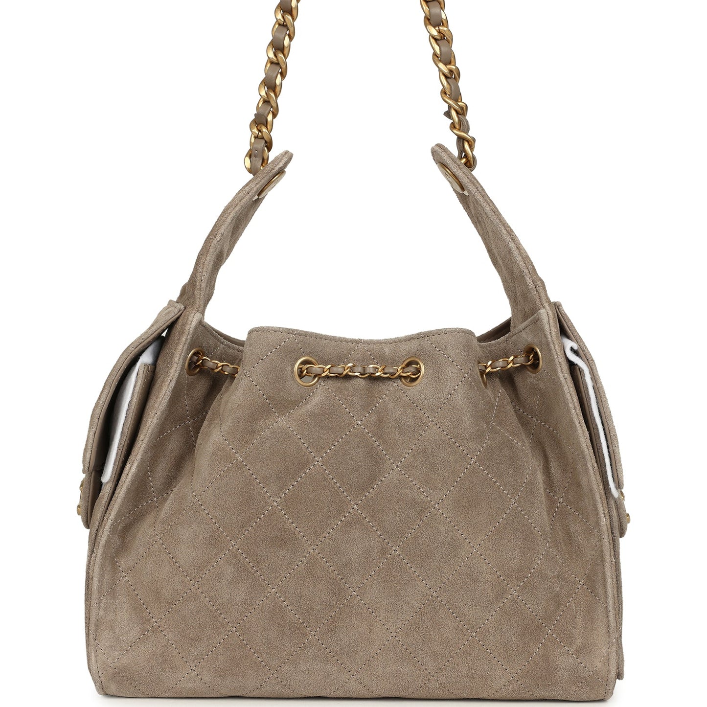 Chanel Small 25 Hobo Bag Grey Suede