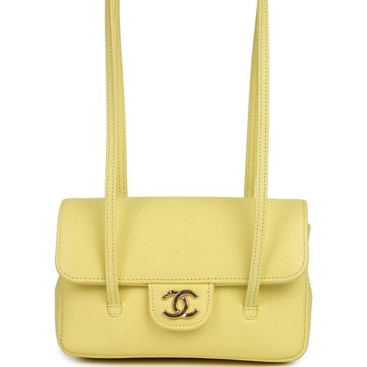 Chanel Preppy Coco Clutch - Light Yellow