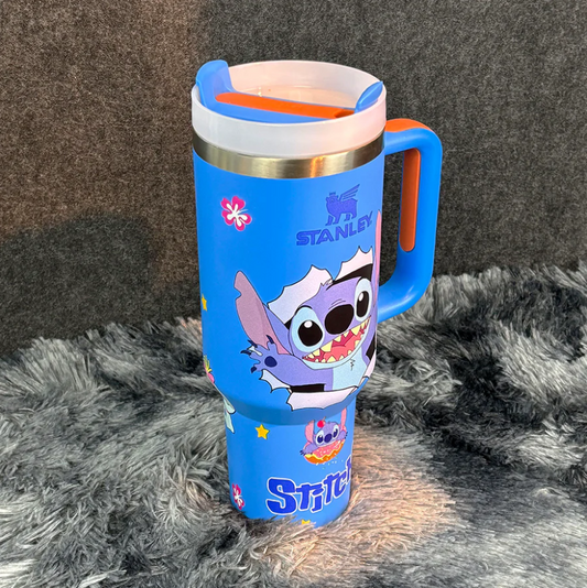 Blue Happy Stitch 40oz Tumbler