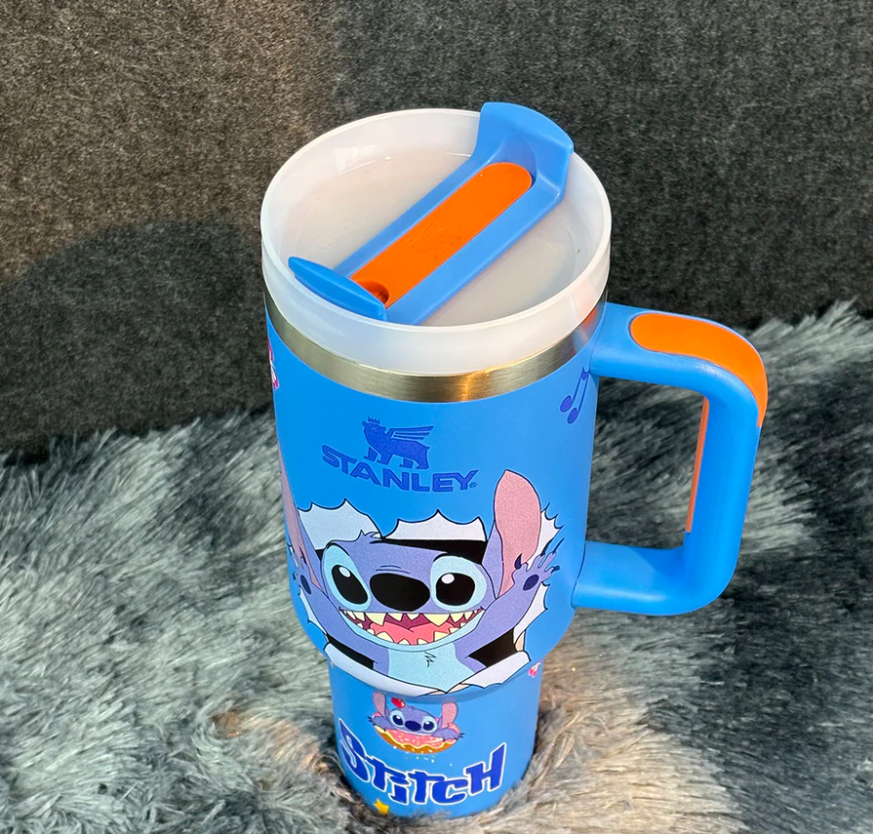 Blue Happy Stitch 40oz Tumbler