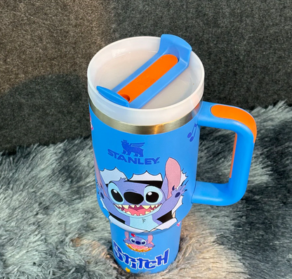 Blue Happy Stitch 40oz Tumbler