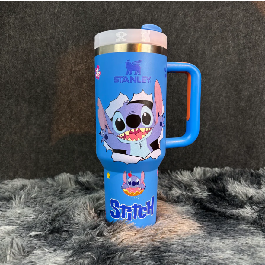 Blue Happy Stitch 40oz Tumbler