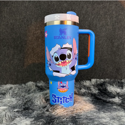 Blue Happy Stitch 40oz Tumbler