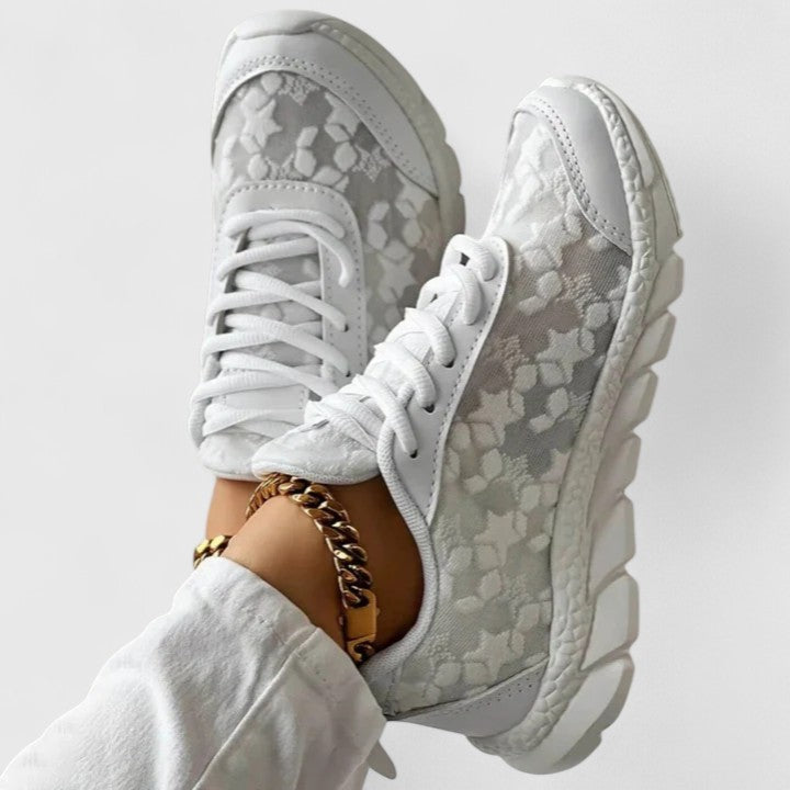 Women's Comfortable Sneakers in White, US 5-11