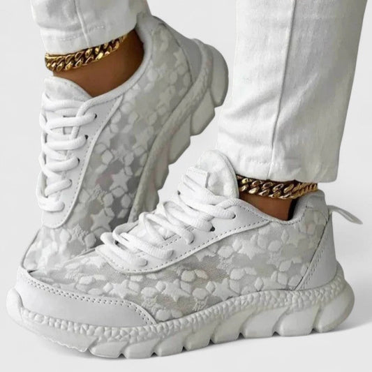 Women's Comfortable Sneakers in White, US 5-11
