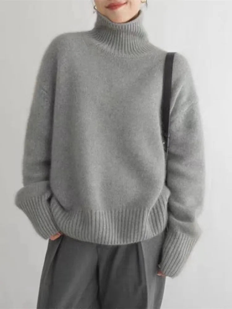 Women's Elegant Sweater in Beige, Gray or Khaki