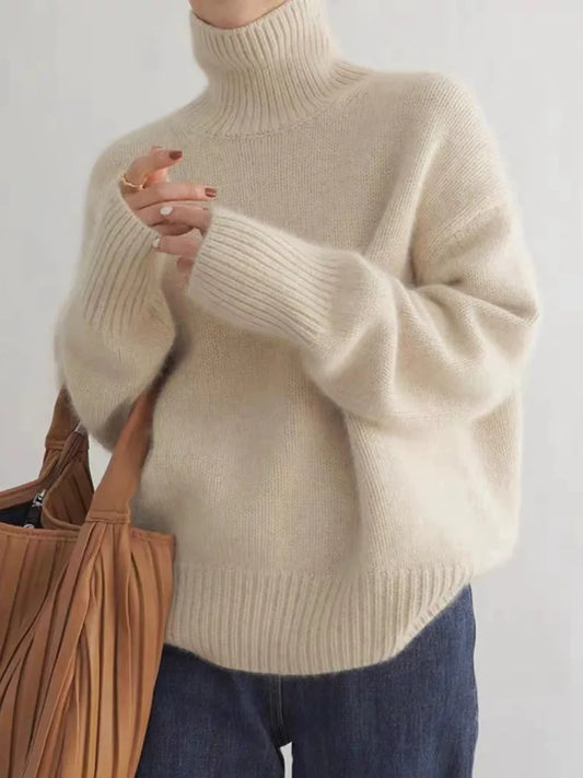 Women's Elegant Sweater in Beige, Gray or Khaki