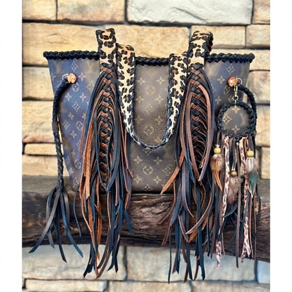 Western Leather Fringe Tote