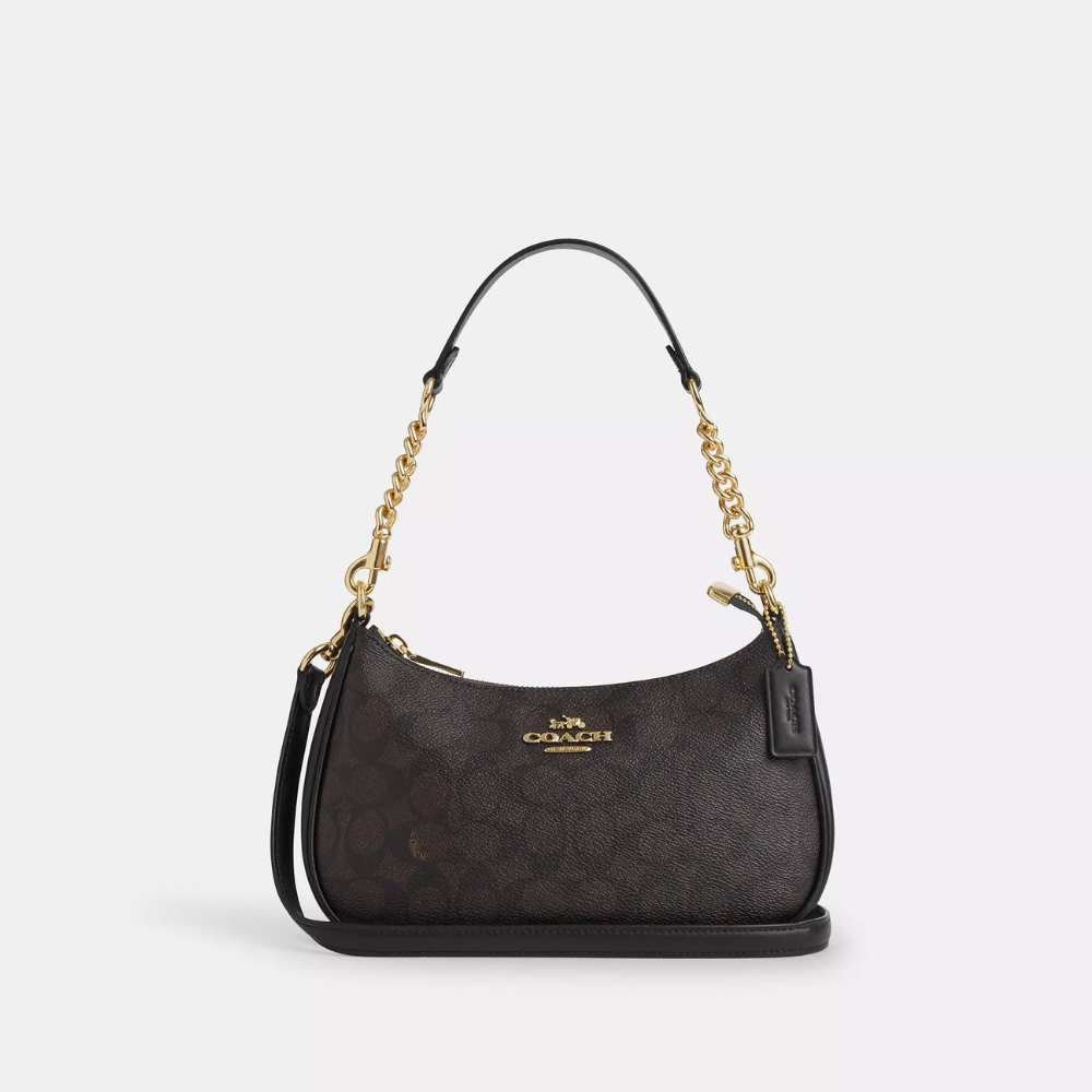 Coach Sand Teri Shoulder Bag In Signature Canvas