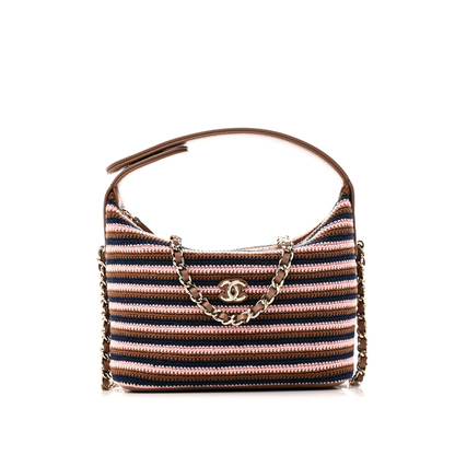 Chanel Crochet Lambskin Coco Crochet Hobo Clutch