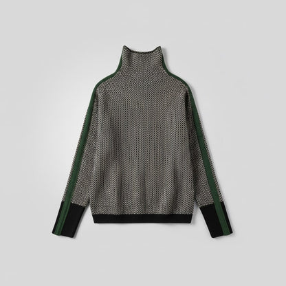 Women's Striped Turtleneck Sweater in Orange or Green