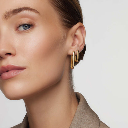 Large Earrings with Icons | Gold