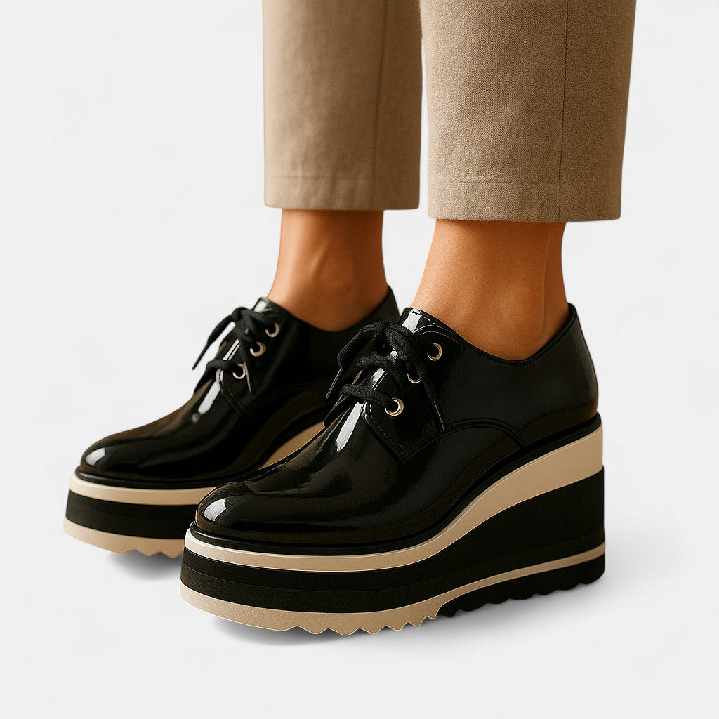 Women's Comfort Platform Derby Shoes in Three Colors
