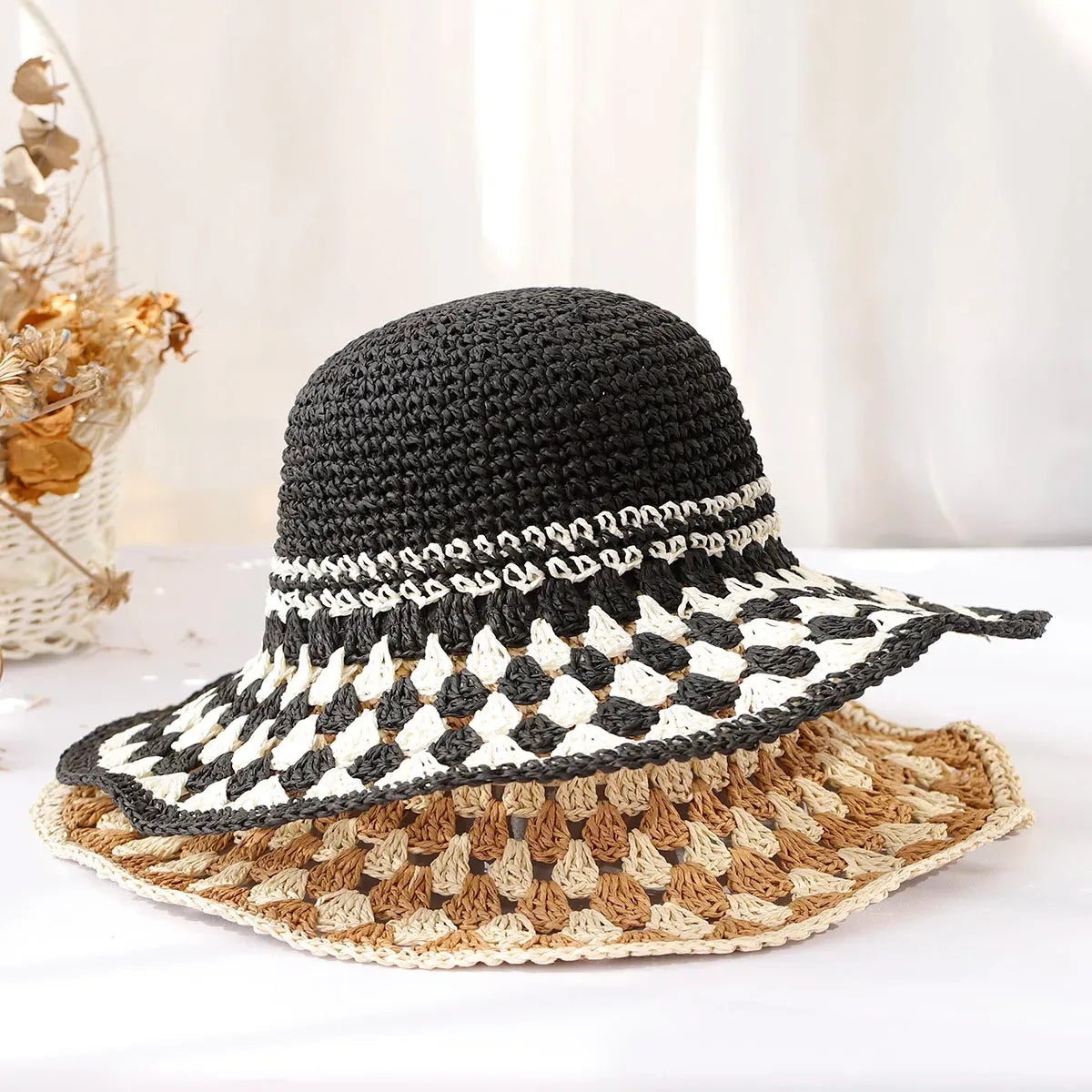 Crocheted boho women's hat – Soleil