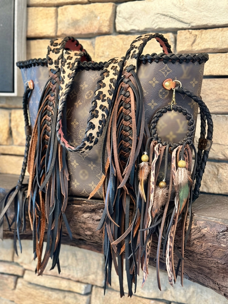 Western Leather Fringe Tote
