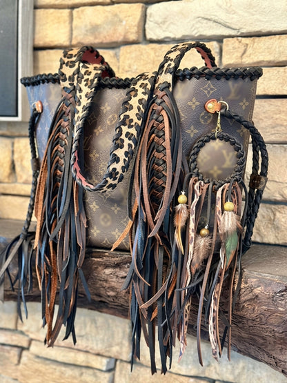 Western Leather Fringe Tote