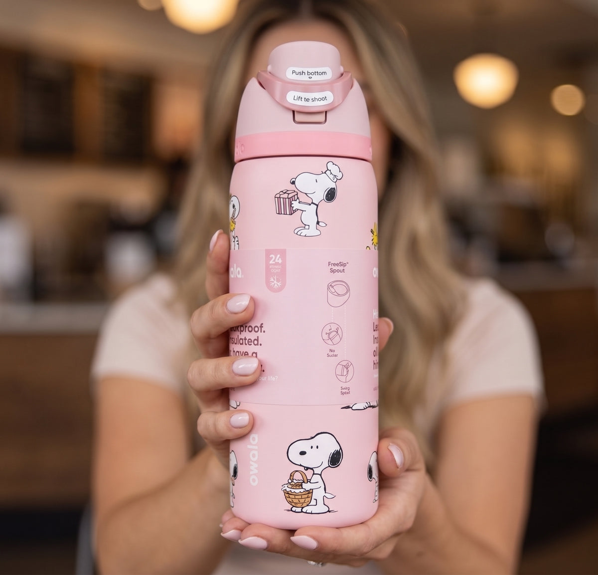 Playful Snoopy Water Bottle 24oz