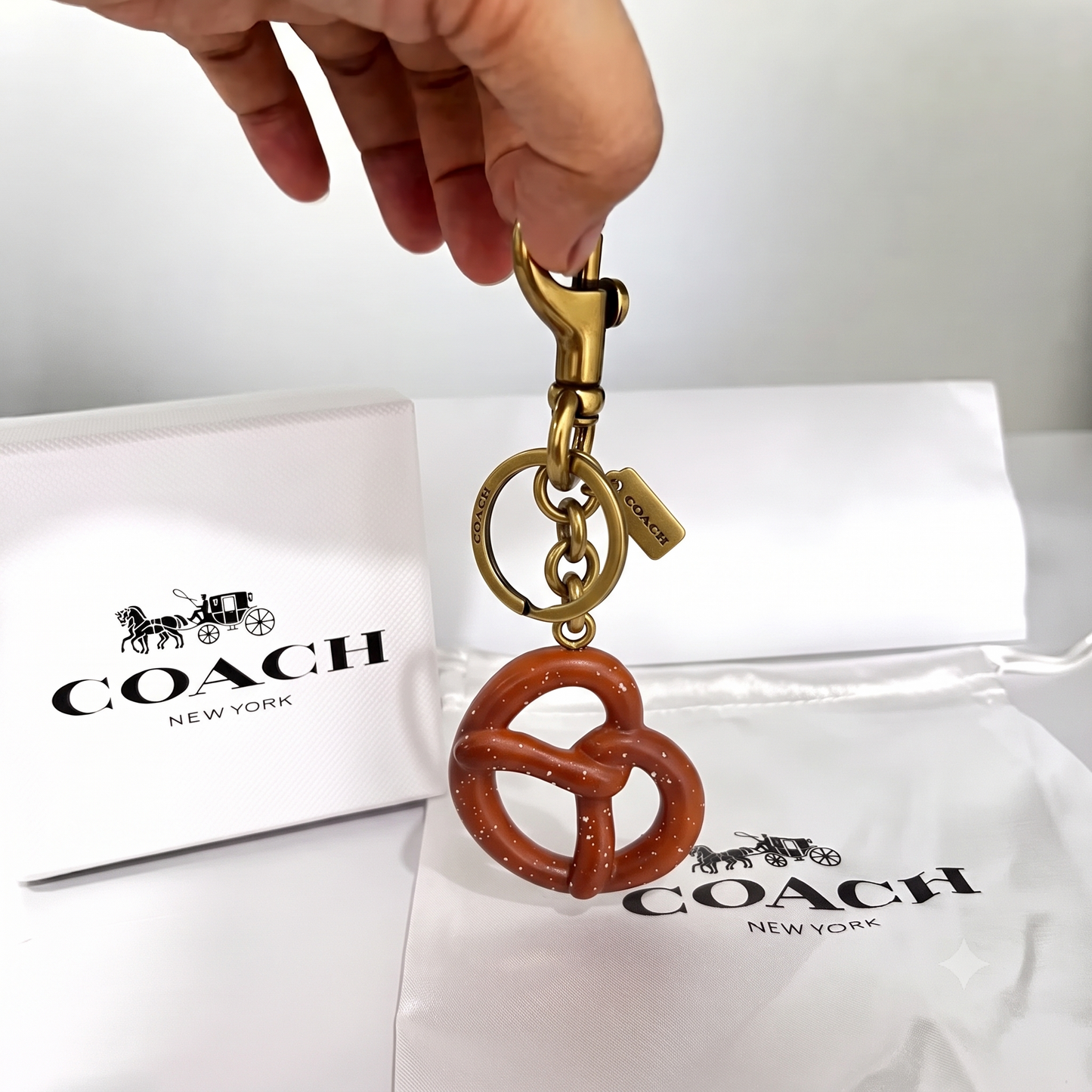 Coach Pretzel Bag Charm (Gift Box Included)