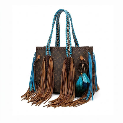 Western Leather Fringe Tote
