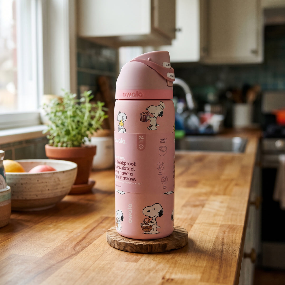 Playful Snoopy Water Bottle 24oz