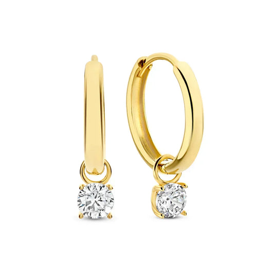 Hoop earrings with Larmes de Lune stones | Gold