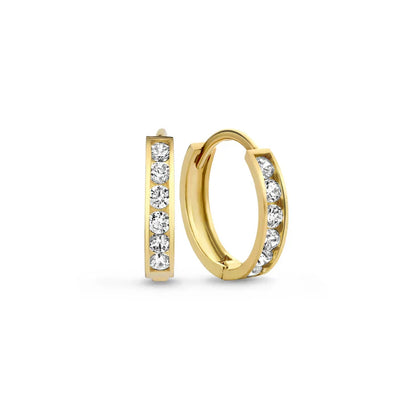 Dara Brillane Stud Earrings with Stones | Gold