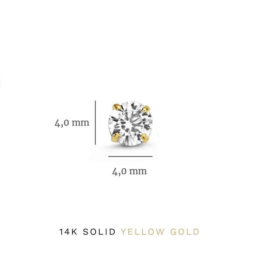Dara Brillane Stud Earrings with Stones | Gold
