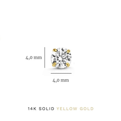 Dara Brillane Stud Earrings with Stones | Gold