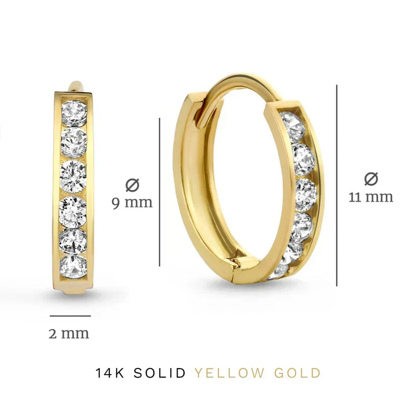 Dara Brillane Stud Earrings with Stones | Gold